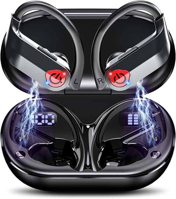Wireless Open Ear Earbuds with Microphone and Charging Case