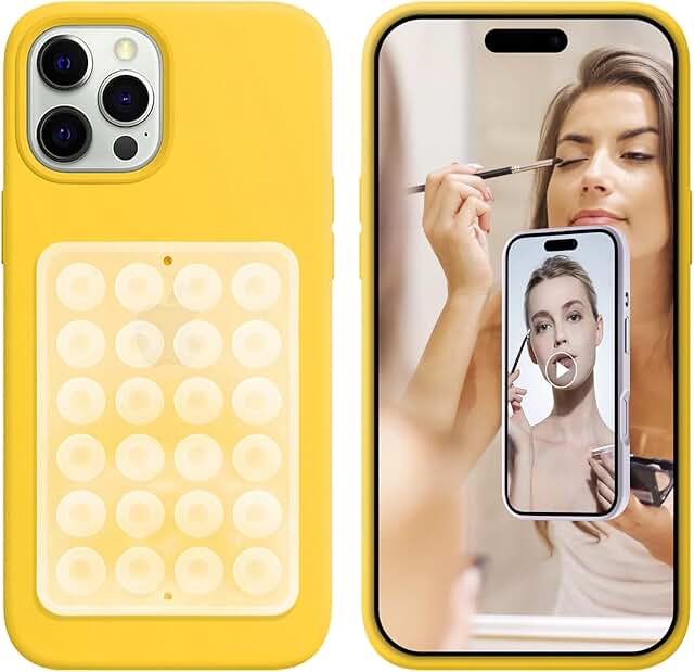 Silicone Suction Phone Case with Mount, 2 Clear Pieces