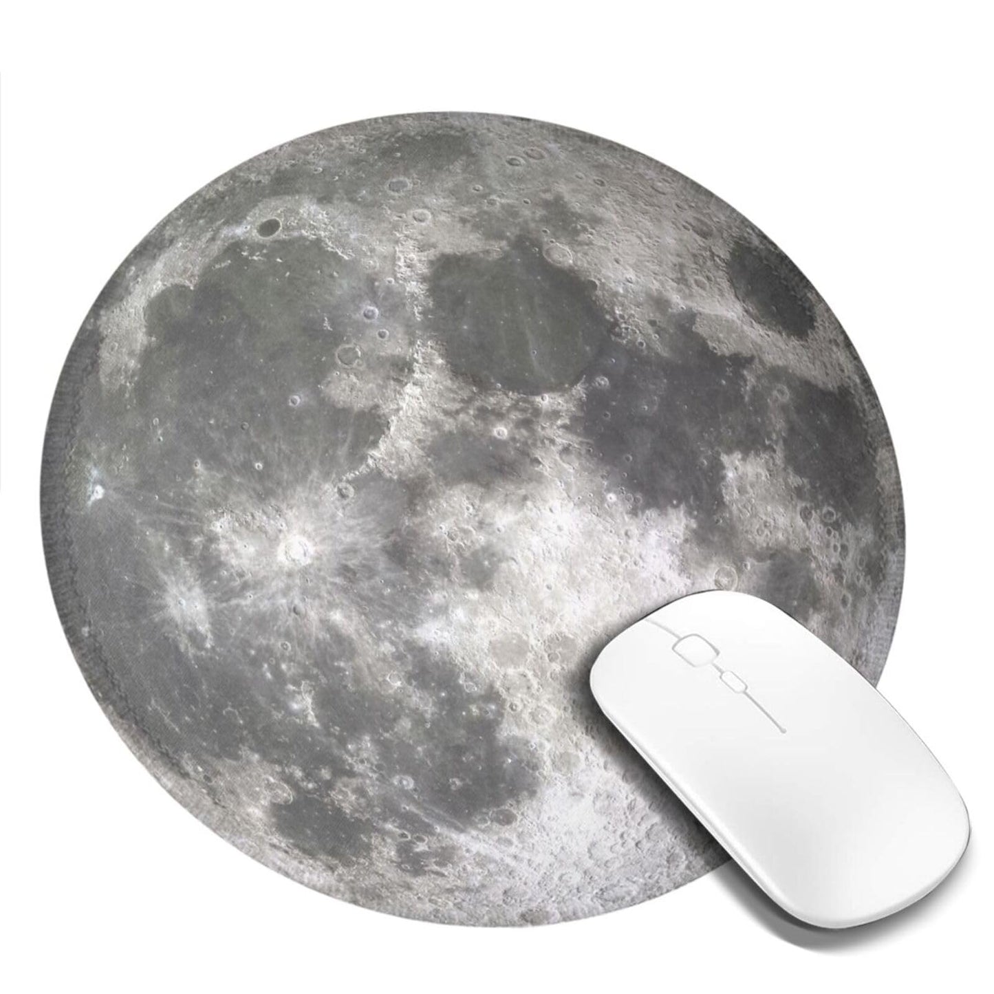 Full Moon Round Mouse Pad, Small Non-Slip Desk Mat