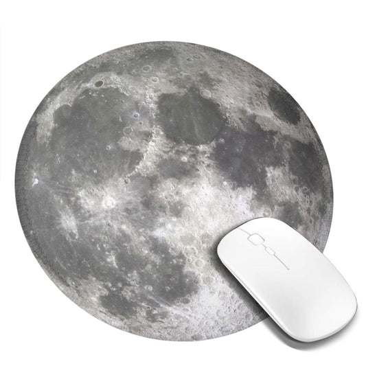 Full Moon Round Mouse Pad, Small Non-Slip Desk Mat