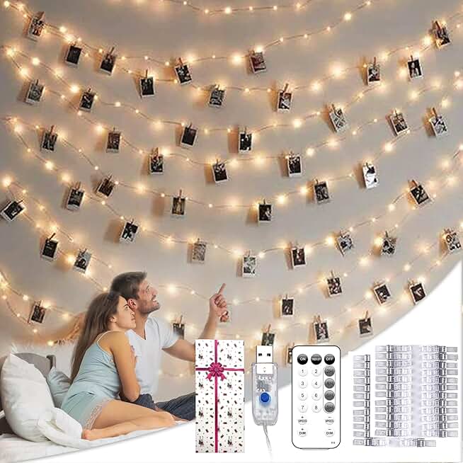 Photo light gift for teen girls with remote and timer