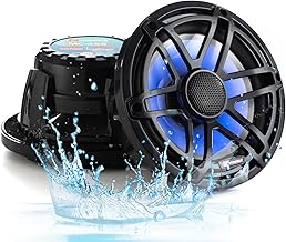 Marine Speakers, 750W, Waterproof, Blue LED, Full Range Sound