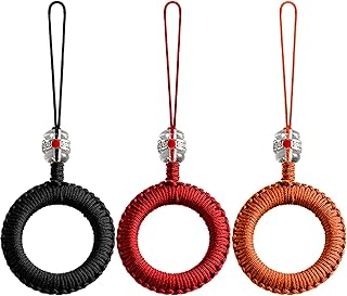 Handmade Phone Charm with Finger Ring and Braid Keychain
