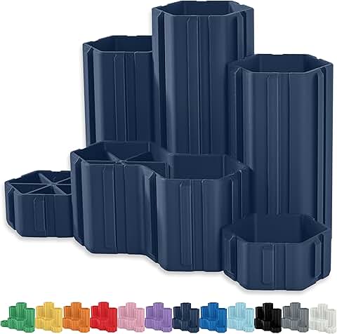 Hexagon Desk Organizer with Pen Holders and Dividers