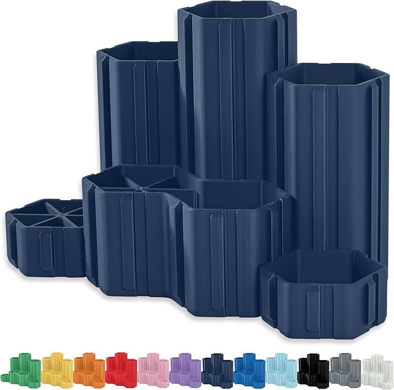 Hexagon Desk Organizer with Pen Holders and Dividers