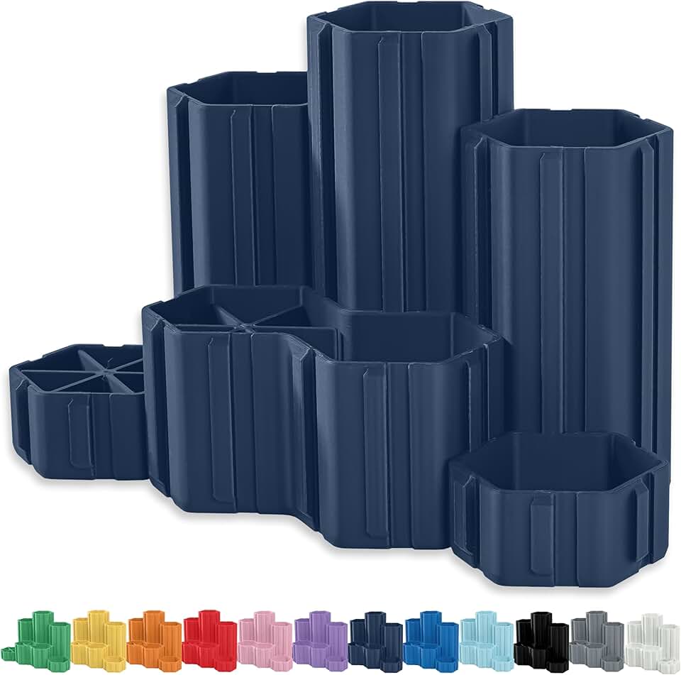 Hexagon Desk Organizer with Pen Holders and Dividers