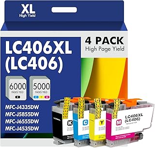 High Yield Ink Cartridges for Brother Printer, 4 Pack