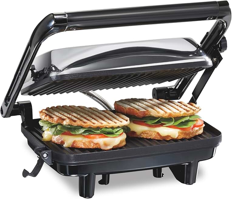 Indoor Panini Press and Grill with Locking Lid