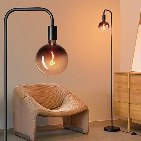 Minimalist Industrial Floor Lamp with Warm LED Light