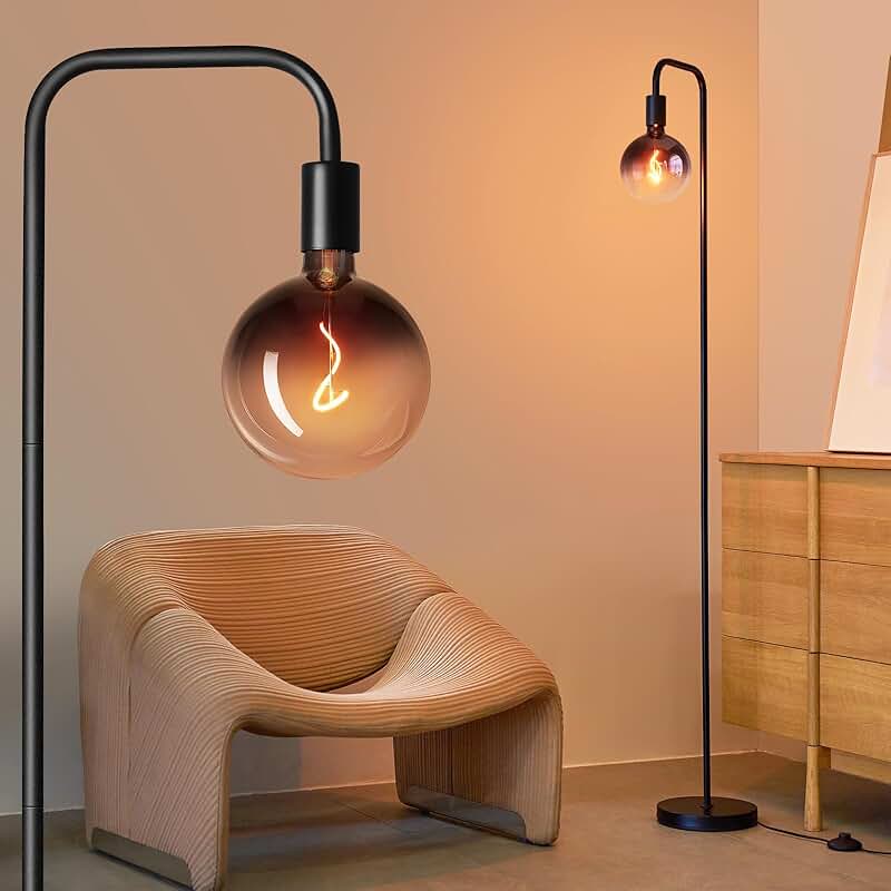 Minimalist Industrial Floor Lamp with Warm LED Light