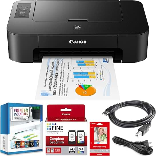 Inkjet Printer for Documents and Photos with Full Ink Set
