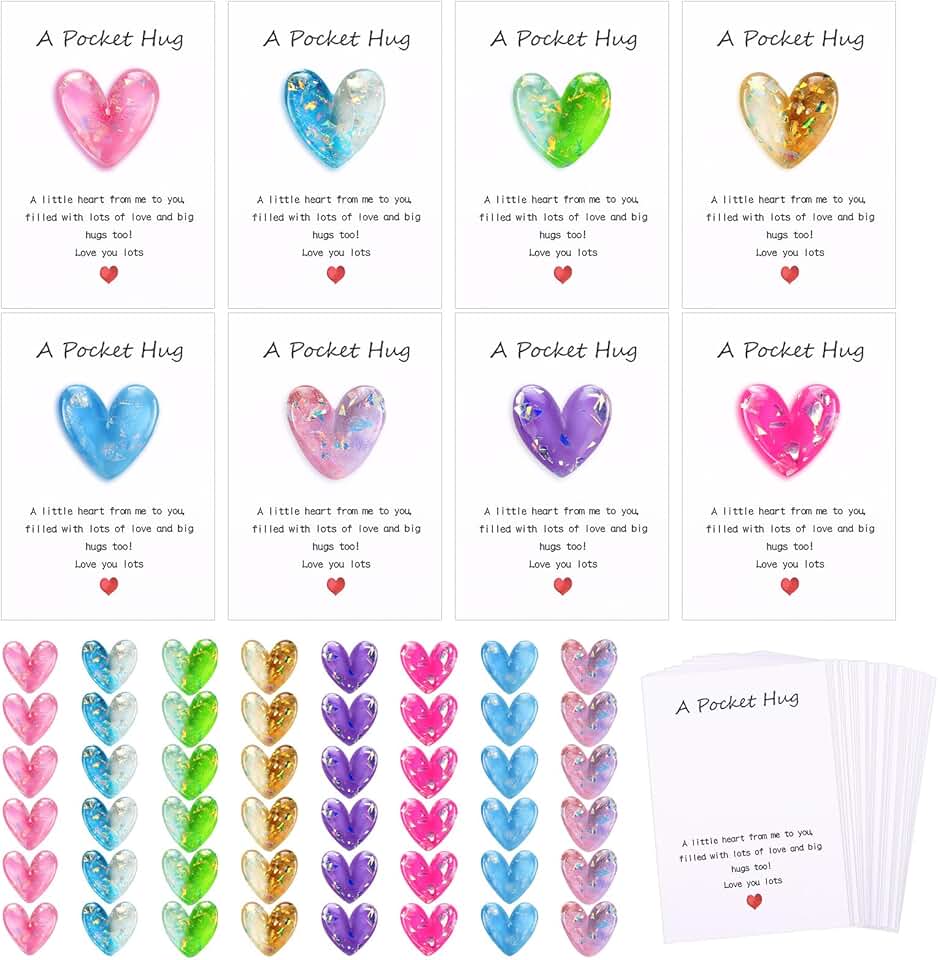 48 Heart Pocket Hug Gift Cards for Colleagues and Family