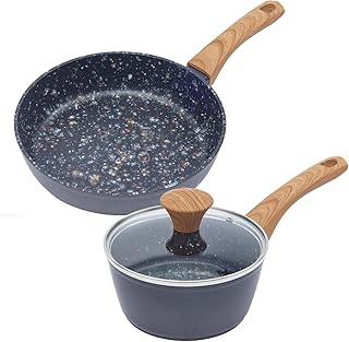 2-Piece Nonstick Cookware Set with Frying Pan and Saucepan