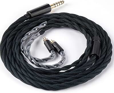 MeetEva IEM Cable for Earbuds, Silver Plated Copper Alloy Replacement Cord