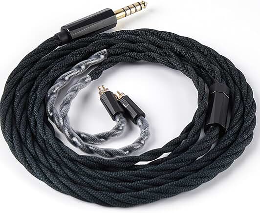 MeetEva IEM Cable for Earbuds, Silver Plated Copper Alloy Replacement Cord