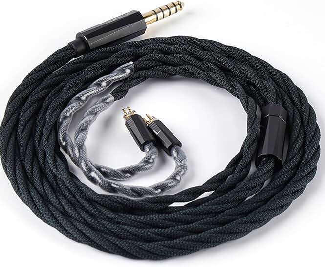 MeetEva IEM Cable for Earbuds, Silver Plated Copper Alloy Replacement Cord