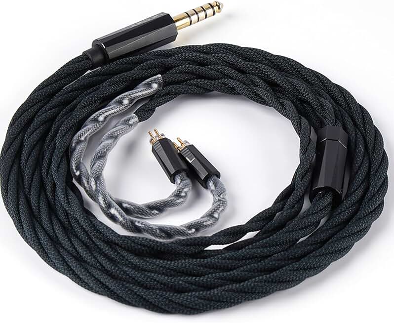MeetEva IEM Cable for Earbuds, Silver Plated Copper Alloy Replacement Cord