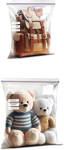 Large Double Zipper Storage Bags, 45 Pack
