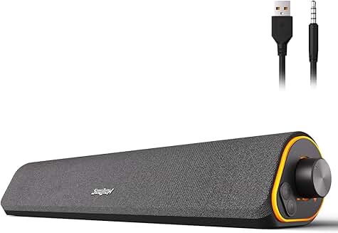 Bluetooth Computer Speakers with LED Lights and Surround Sound