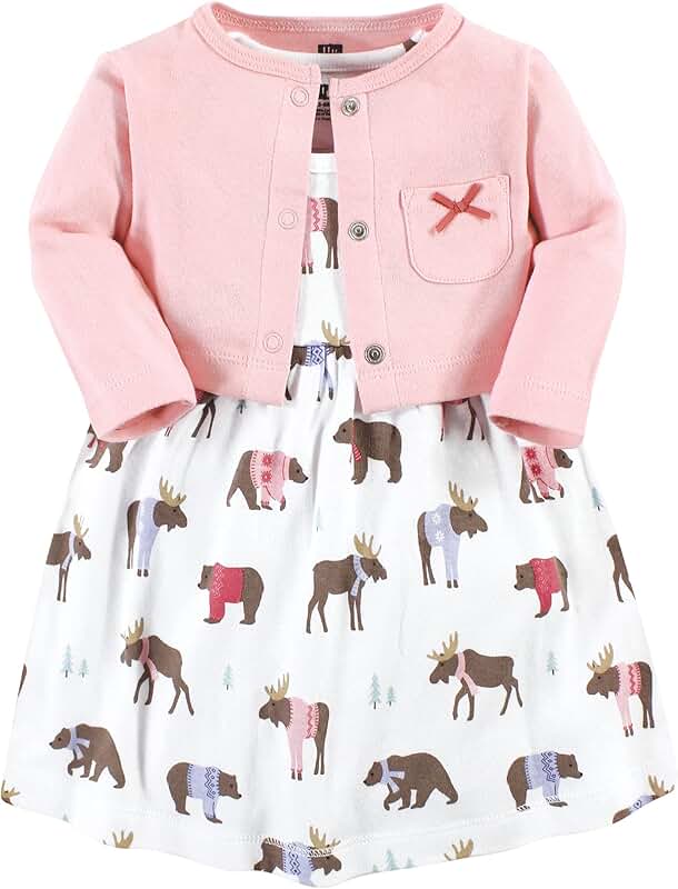 Baby Girls' Cotton Dress and Cardigan Set