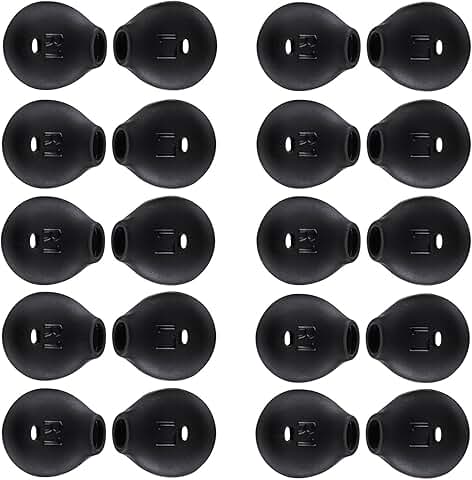 20 Silicone Earbud Covers for Earphones Black