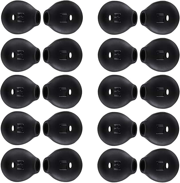 20 Silicone Earbud Covers for Earphones Black