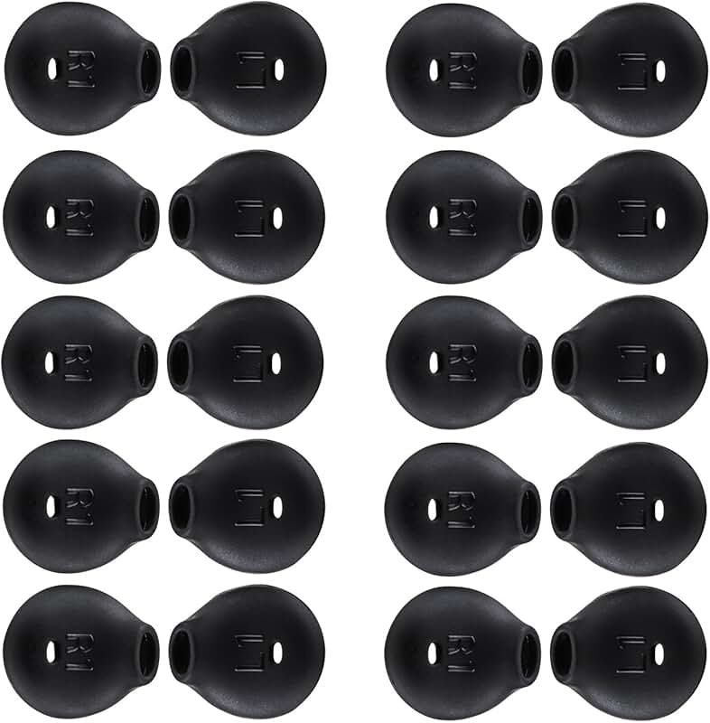 20 Silicone Earbud Covers for Earphones Black