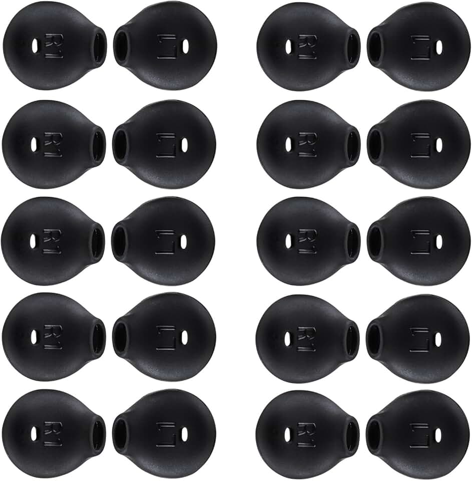 20 Silicone Earbud Covers for Earphones Black