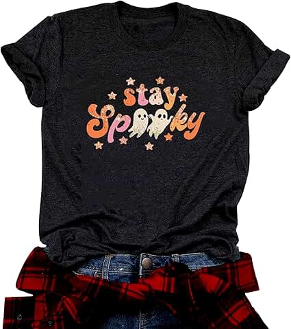 Spooky Ghost Women's Halloween Short Sleeve Top