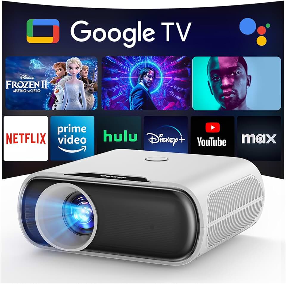 Portable WiFi and Bluetooth Projector with 4K Support
