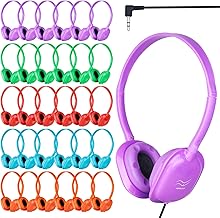 Bulk Pack of 30 Adjustable Wired Headphones for Kids