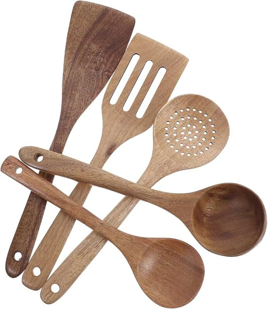 8-Piece White and Gold Silicone Kitchen Utensil Set