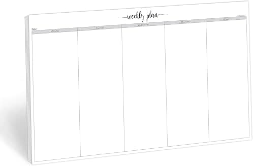 Weekday Planning Notepad, 50 Sheets, 11x17