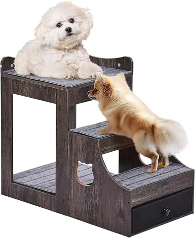 Pet Bunk Bed with Stairs and Window Perch