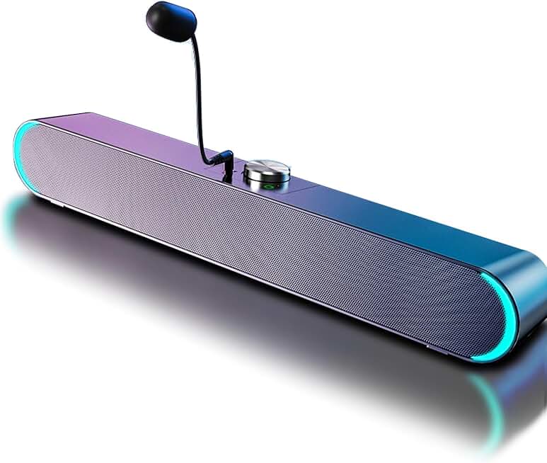 Wired USB Desktop Computer Speakers with Knob Control
