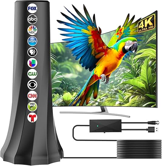 2025 TV Antenna for Smart TVs with 360° Signal Boost