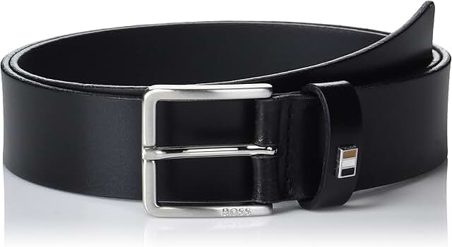 Men's Leather Belt with Engraved Logo
