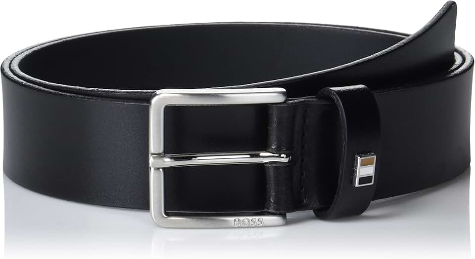 Men's Leather Belt with Engraved Logo