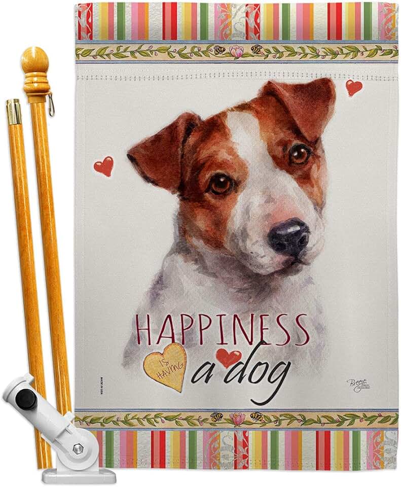 Jack Russell Terrier House Flag for Garden or Yard