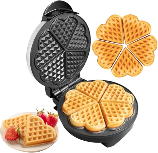 Heart Shaped Waffle Maker for Easy Breakfasts