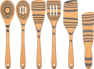 6-Piece Dishwasher Safe Wooden Cooking Utensil Set