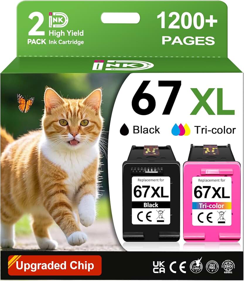 Black and color ink cartridge set for compatible printers