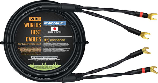 8-Foot Audiophile Speaker Cable with Gold Spade Connectors