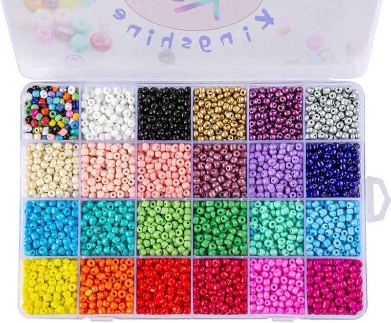Multicolor Glass Seed Beads for Jewelry Making, 7200 pcs