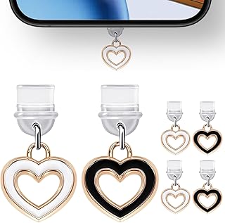 Set of six love-themed dust plug charms for phones and tablets