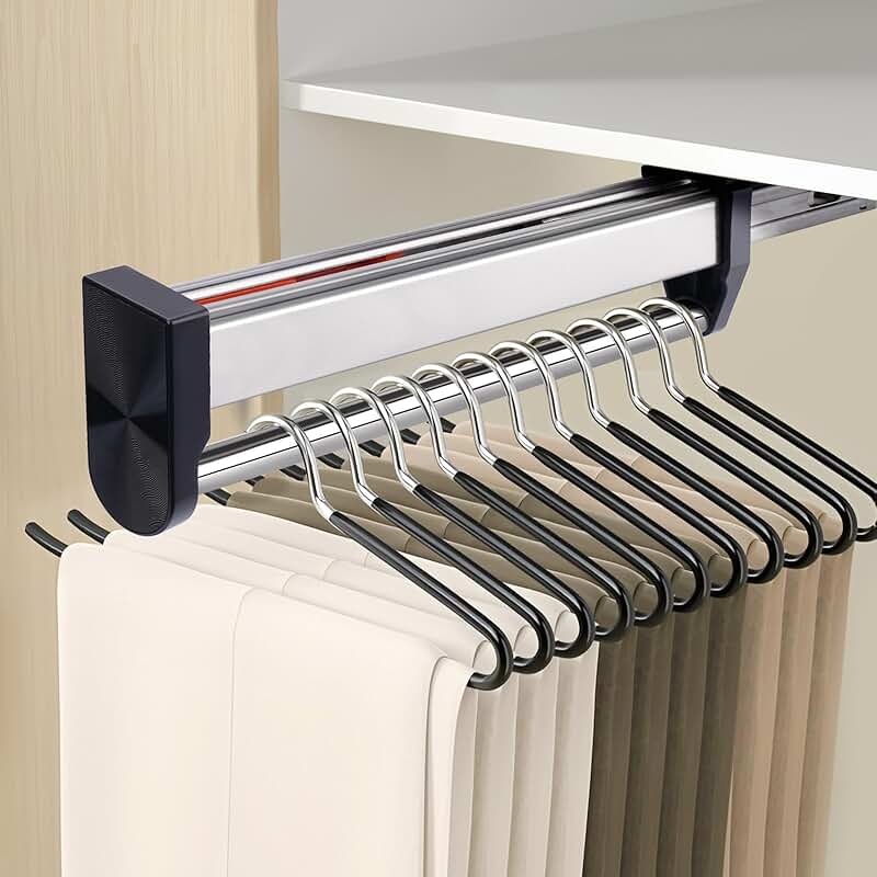 Adjustable Heavy Duty Closet Pull-Out Valet Rod
