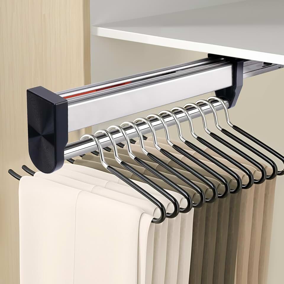Adjustable Heavy Duty Closet Pull-Out Valet Rod