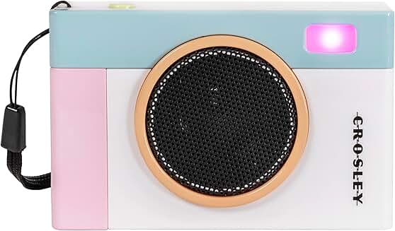 Vintage Camera Style Portable Bluetooth Speaker with LED Lights