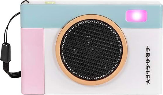 Vintage Camera Style Portable Bluetooth Speaker with LED Lights