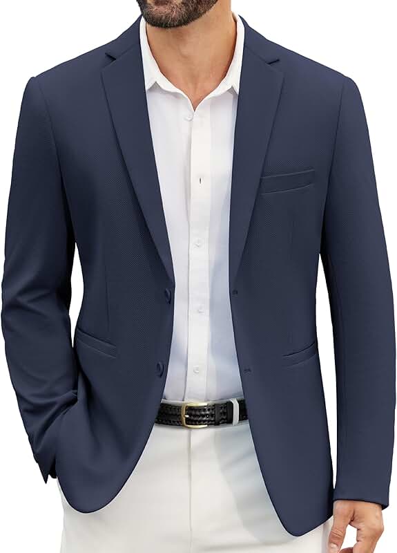 Men's Slim Fit Casual Blazer with Two Buttons
